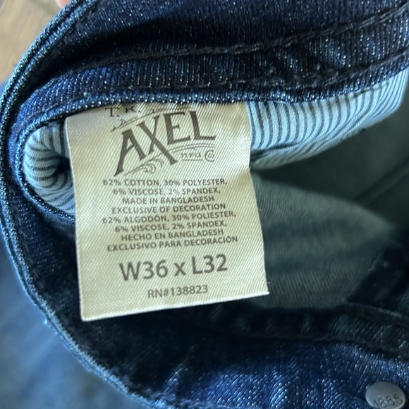 NWT Axel Men’s Slim Bootcut Blue Jeans Denim Size 36X32 - Picture 8 of 8